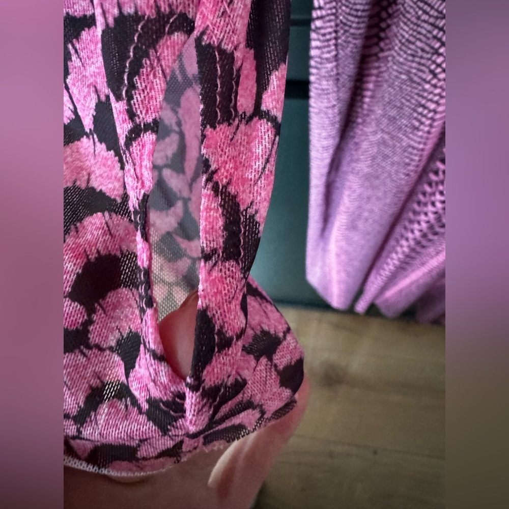 🖤💖 AFRM NWT Pink Black Mesh Turtleneck Bodycon Midi Dress Statement Print M - Picture 4 of 8